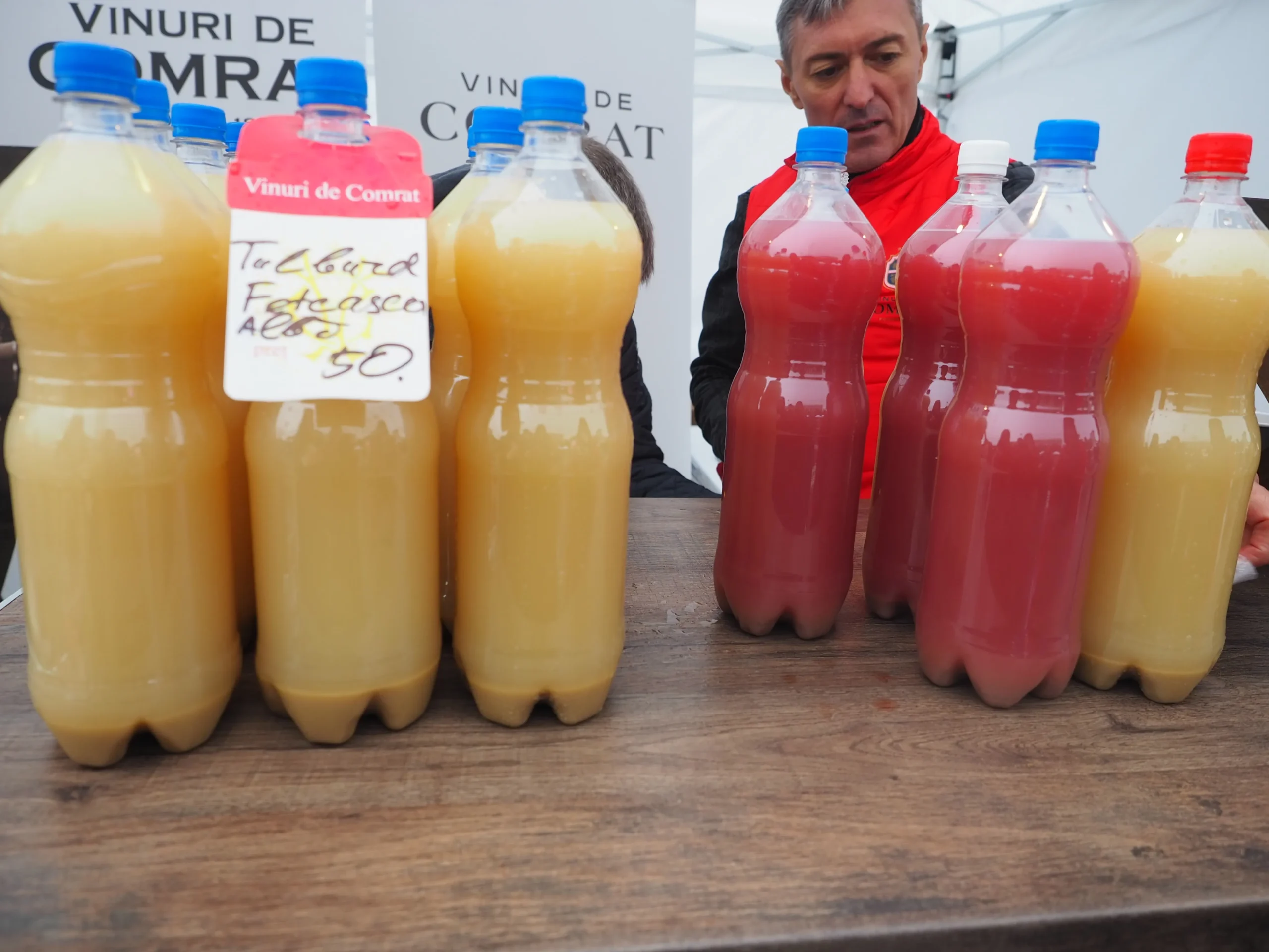 This fresh grape juice sold in plastic bottles is like Moldovans’ own Coca-Cola.