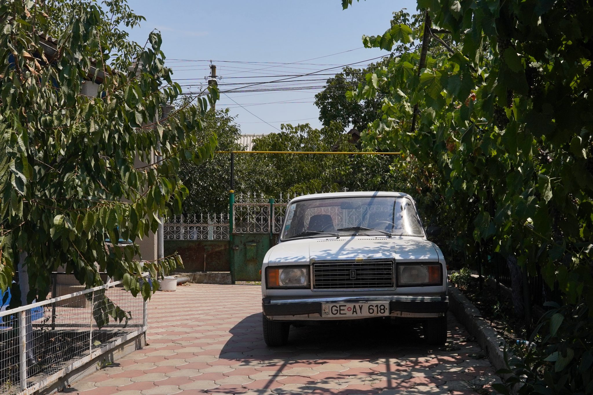 An old Russian Lada car owned by Vadim, a pensioner in Gagauzia